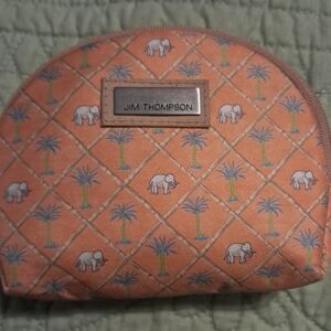 Jim Thompson Orange Elephant Print Pouch